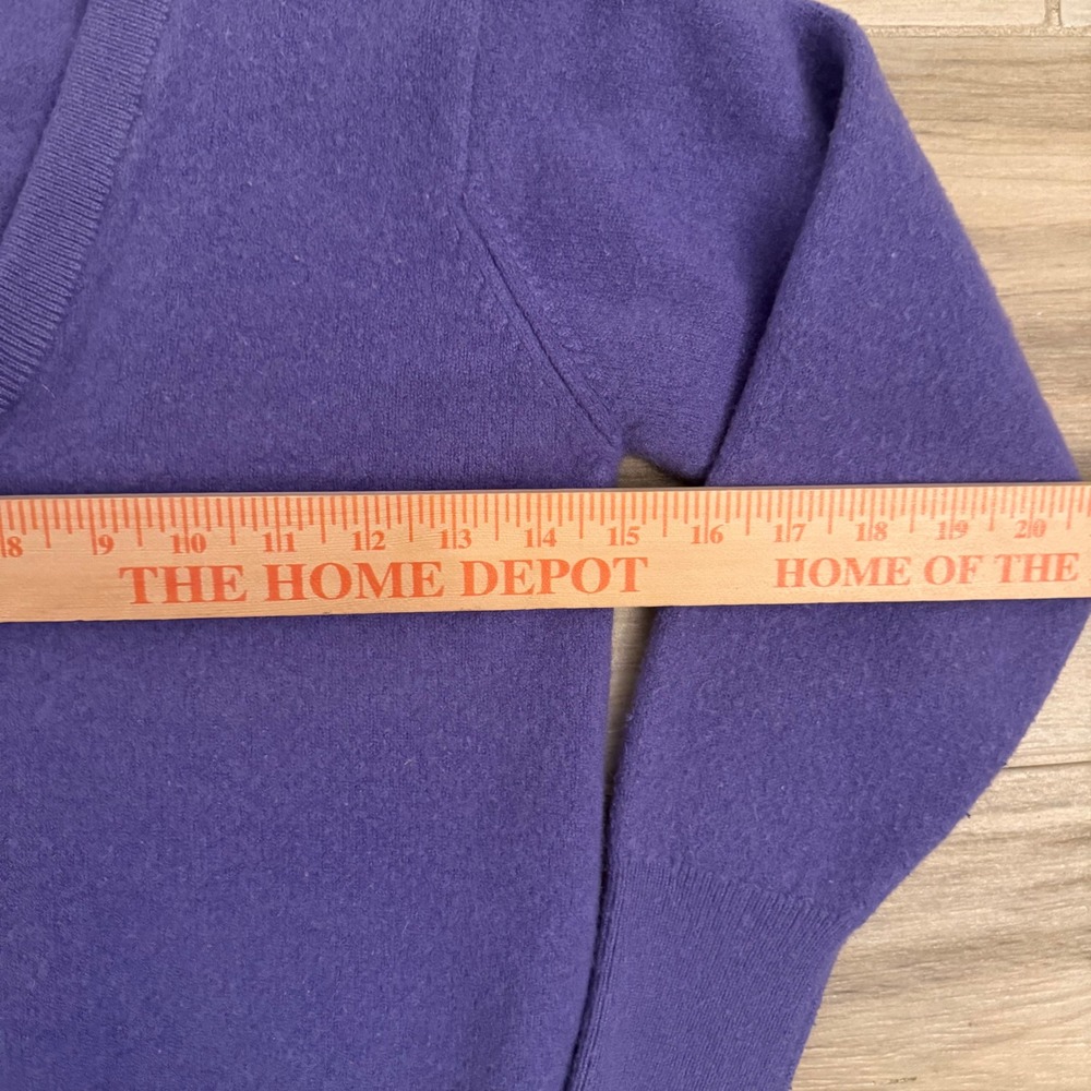 Ballantyne Cashmere V-Neck Sweater Purple Made in Scotland Vintage Very Small - Picture 5 of 7